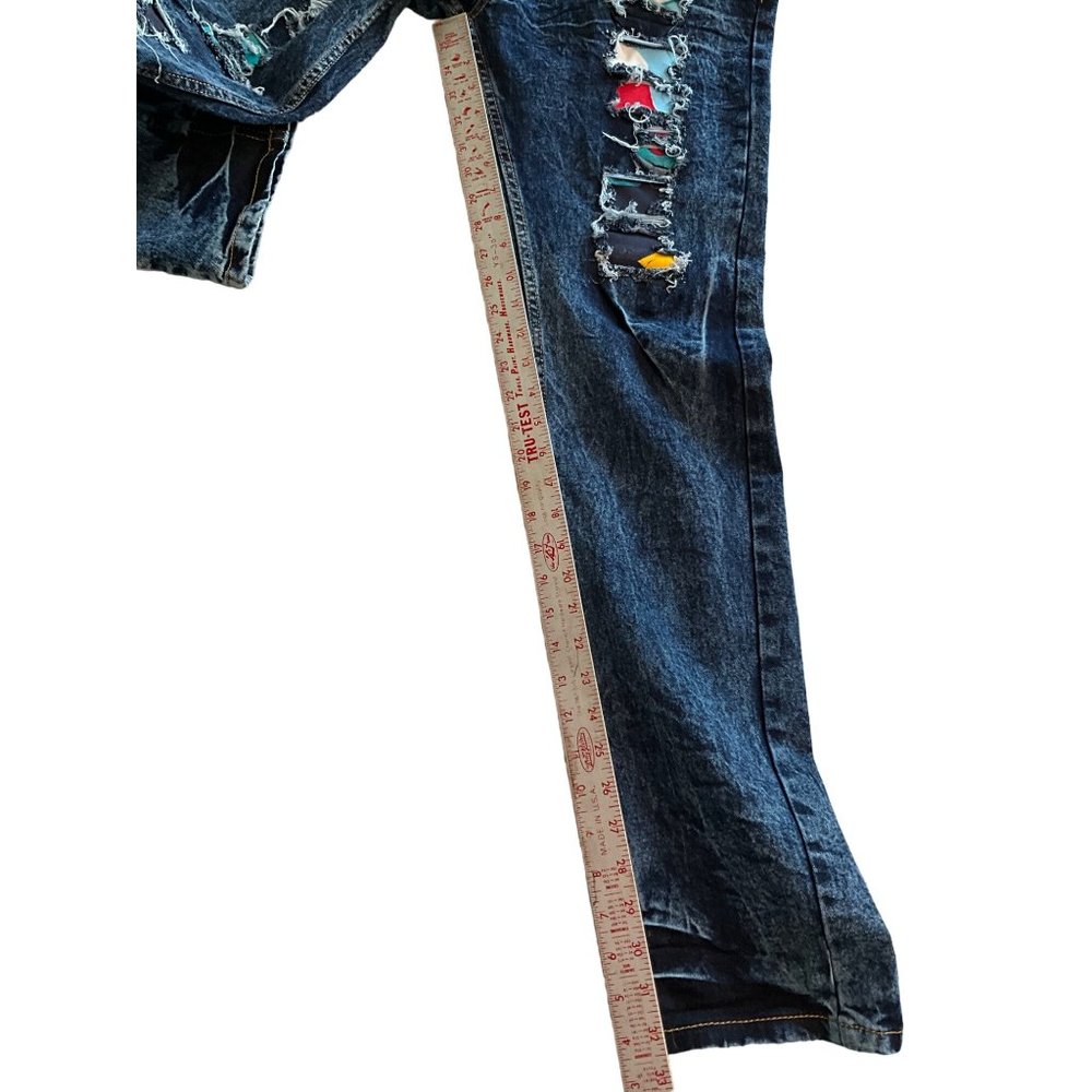 Evolution in Design skinny jeans distressed multicolor‎ insets 34x32 - Picture 4 of 8